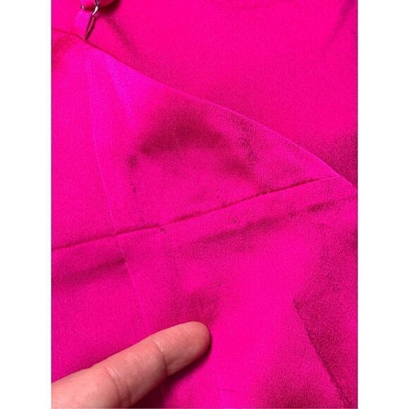 Milly Electra Satin Slip Midi Dress in Fuchsia Size 10 - Picture 15 of 16